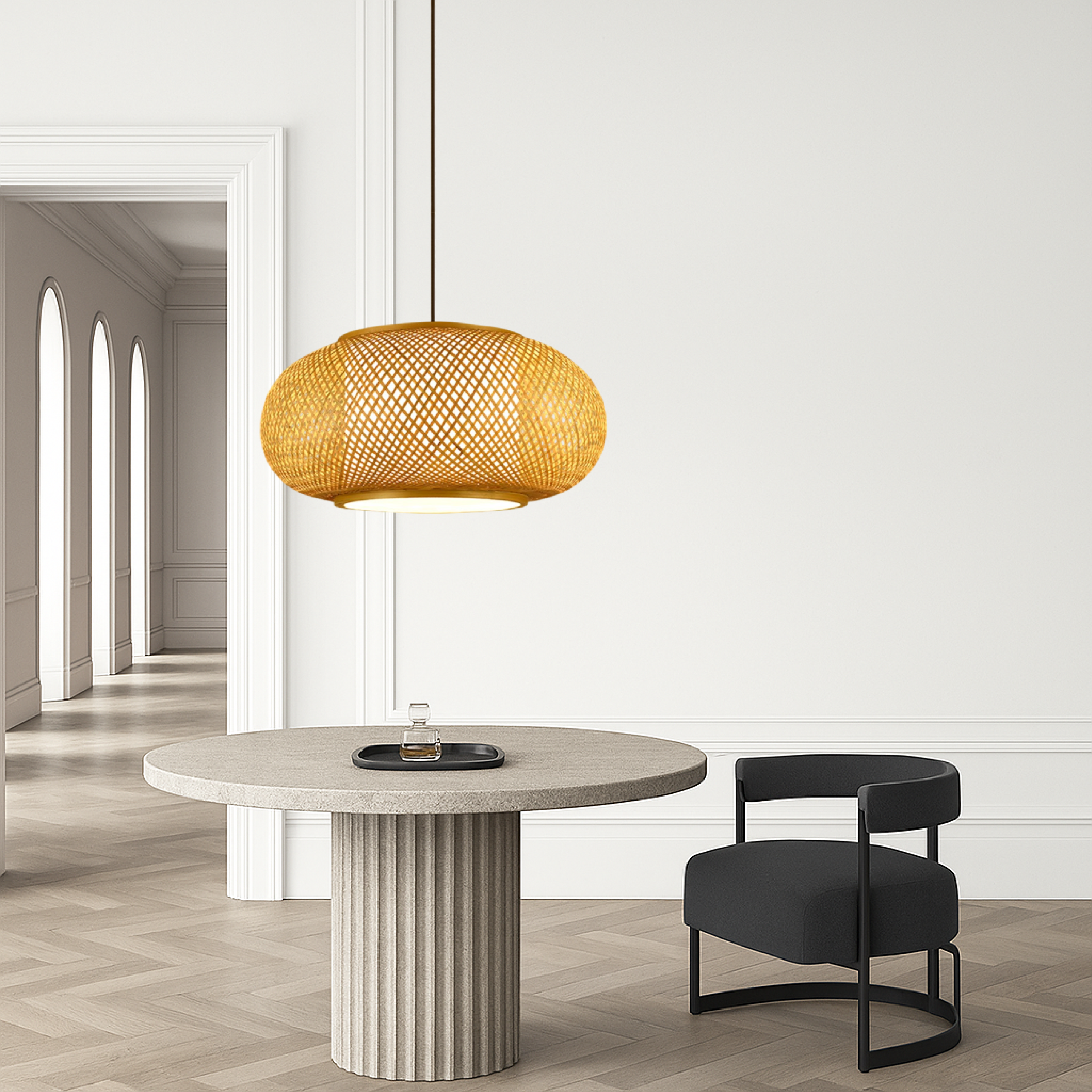 Bamboo Pendant Lamp Scandinavian Hanging Light
