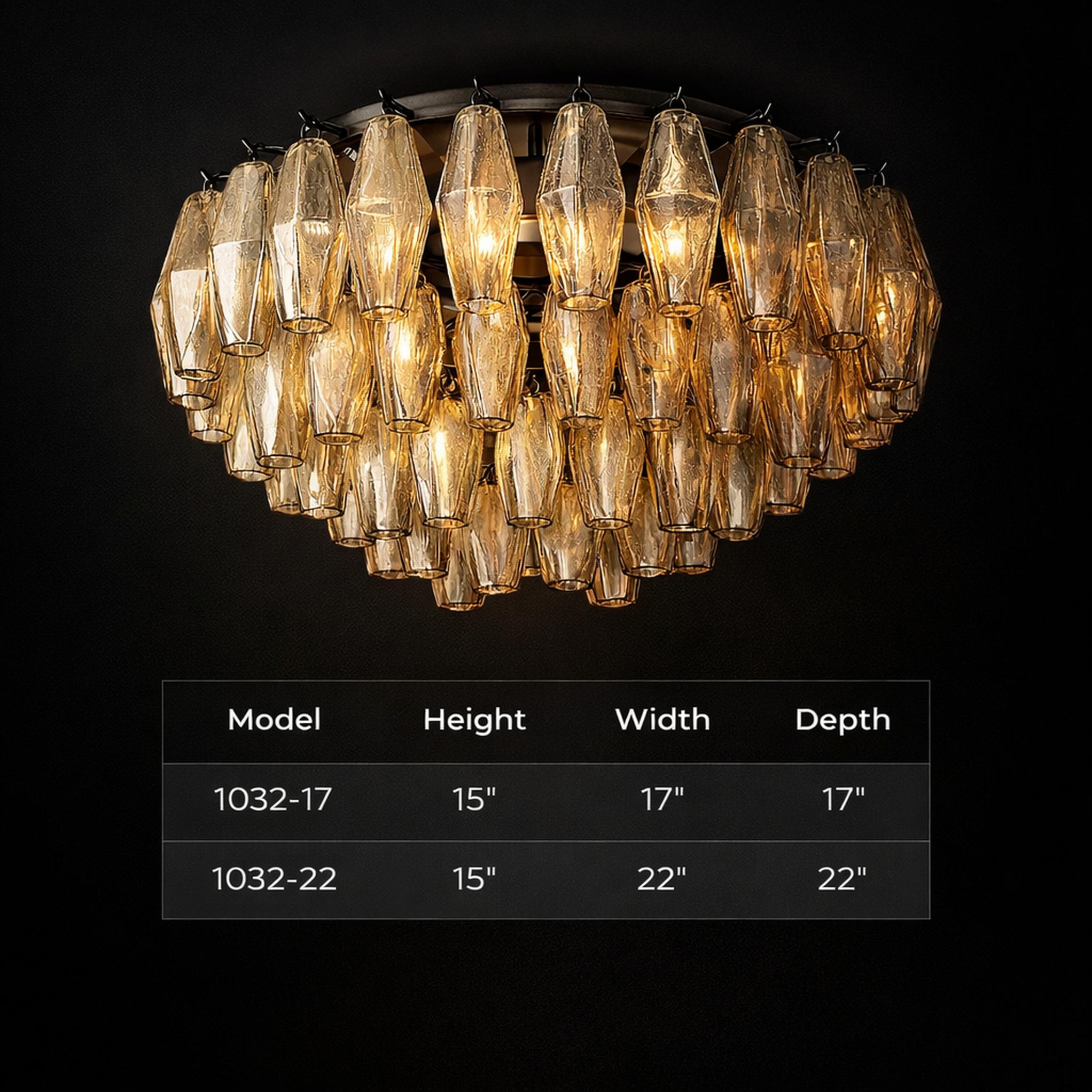 Chiara Smoke Glass Flush Mount Modern Design, Compact Profile, Premium Finish