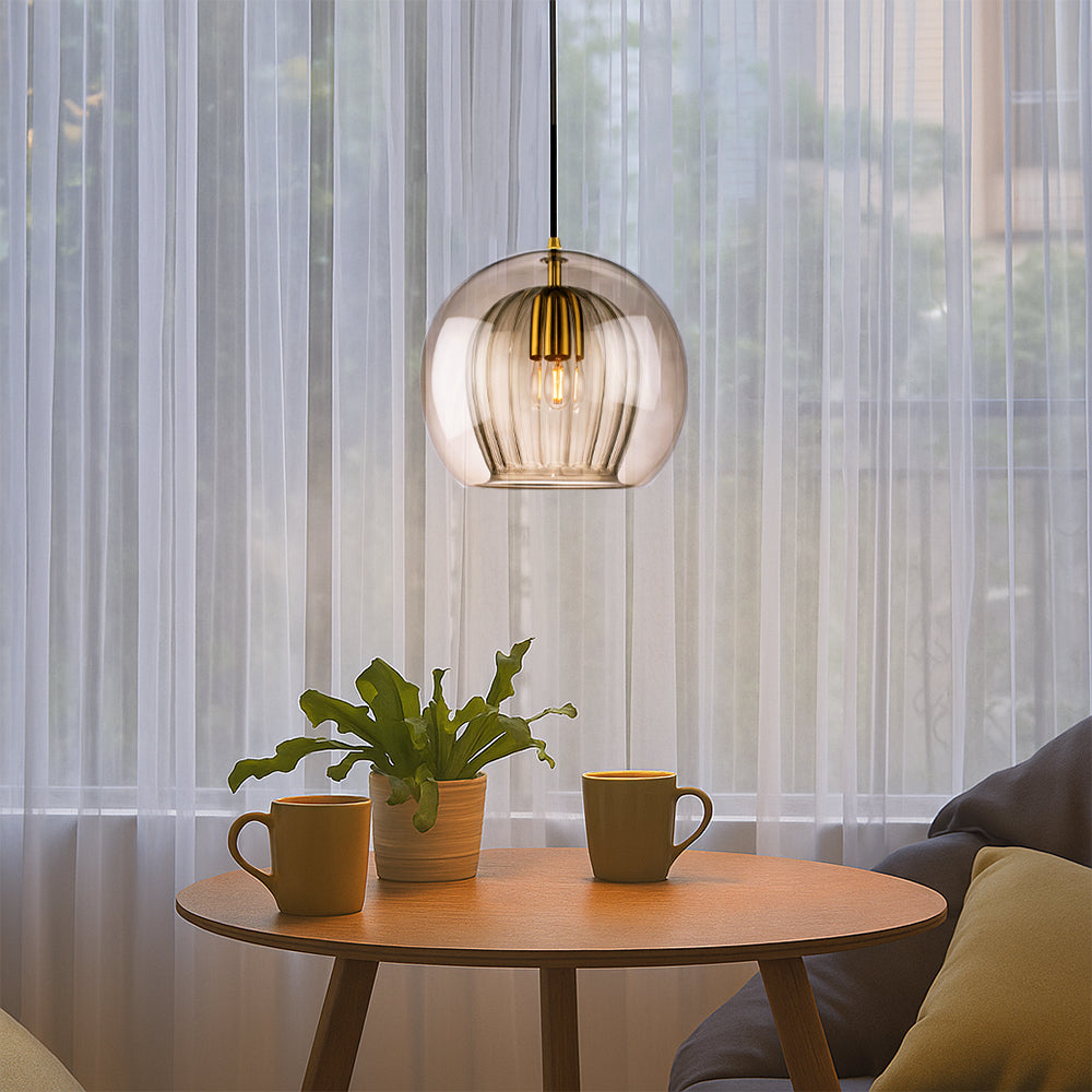 Glass Pendant Light Adjustable Hanging Lamp
