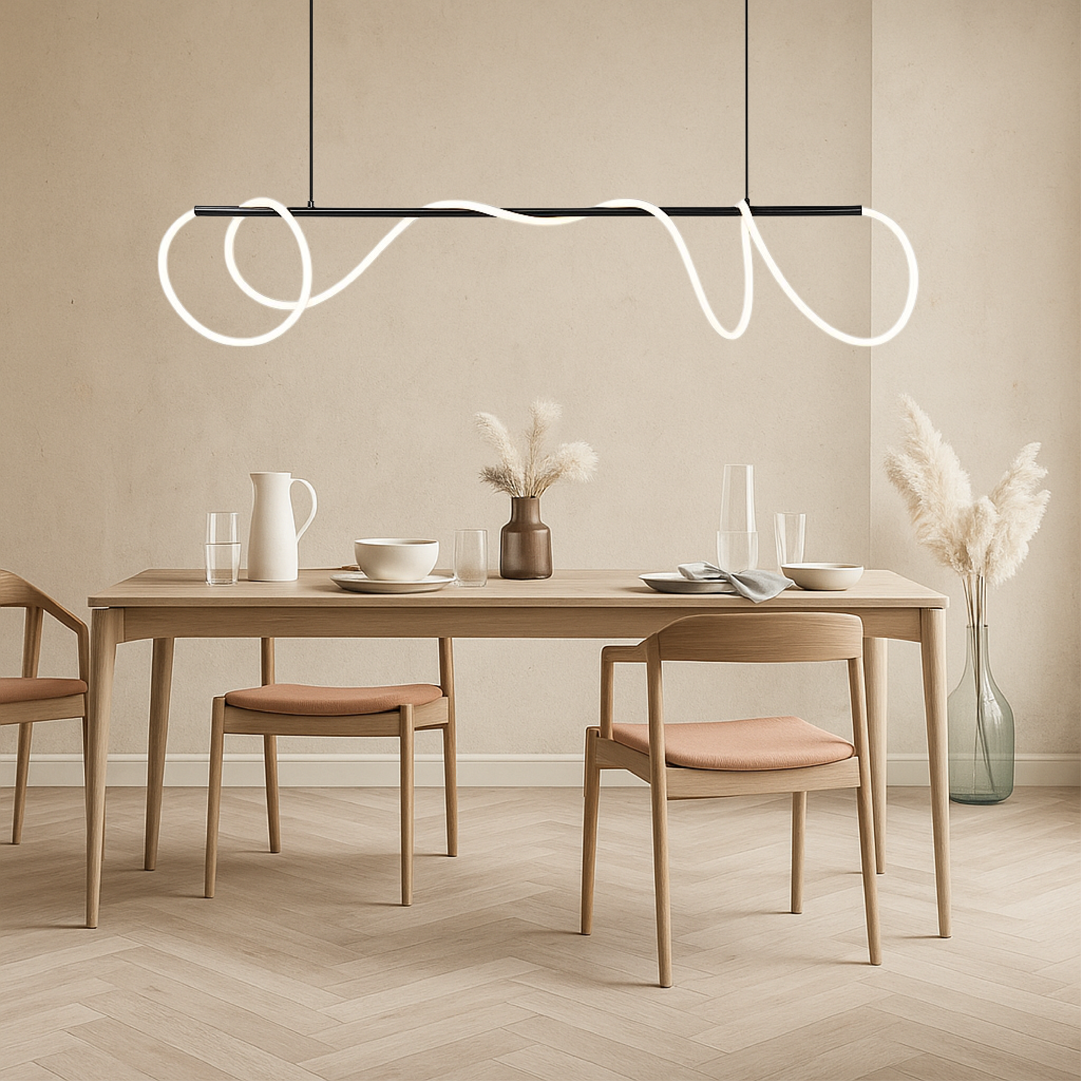 Linear Pendant Light Adjustable Hanging Lamp